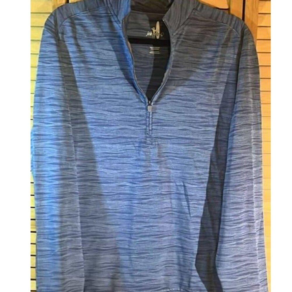 Johnnie O Quarter Zip Activewear Blue Top Sz LG Outdoors Golf Fishing Luxury